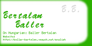 bertalan baller business card